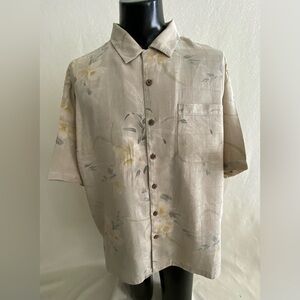 Tommy Bahama Beige Floral Short Sleeve Shirt